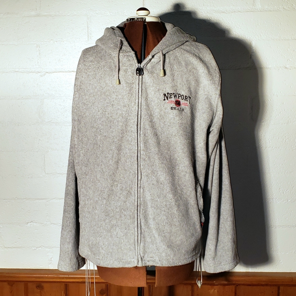 Newport Beach CA long sleeve grey fleece hoodie…